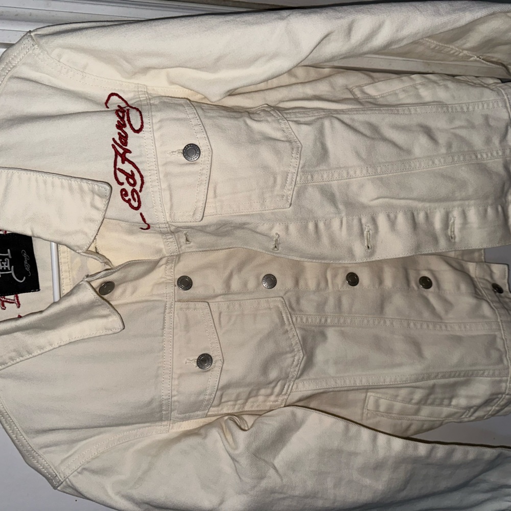 Ed Hardy off white vintage Jean jacket.
